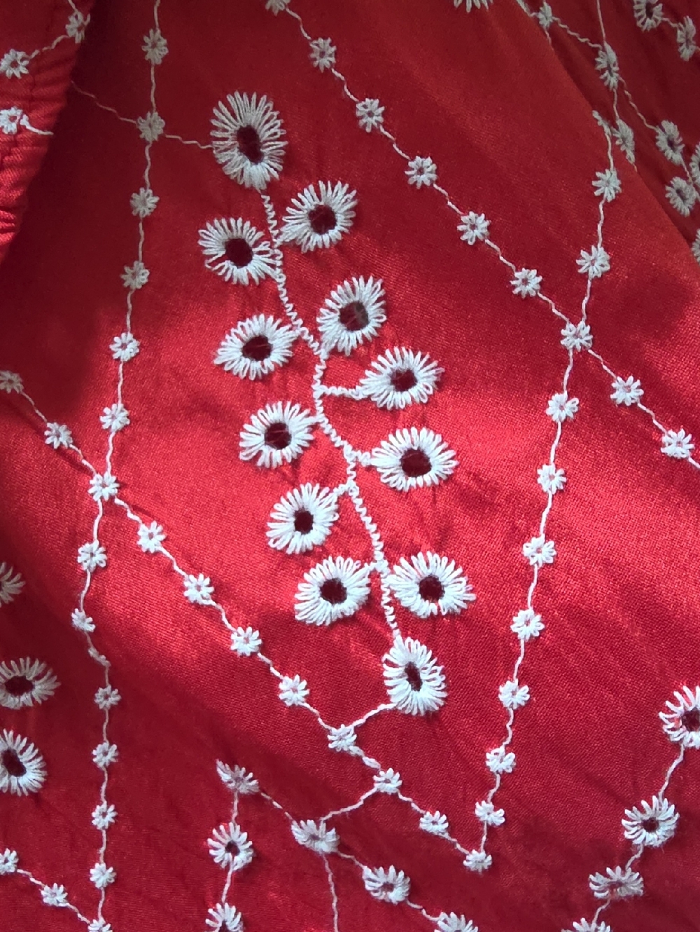 Zara Red Ruffled Eyelet Blouse - Picture 4 of 4